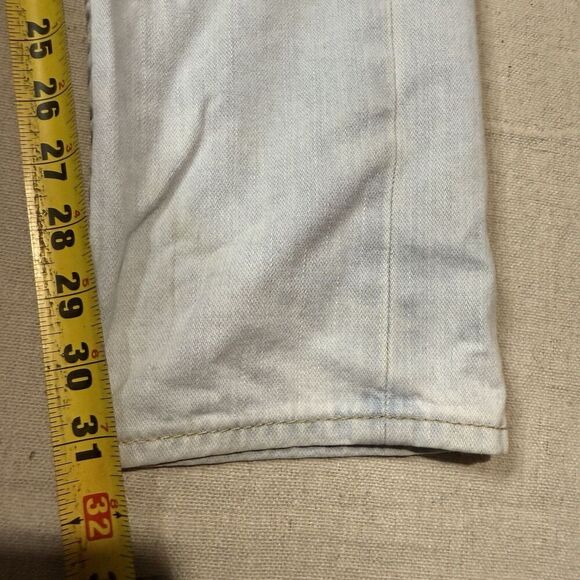 True Religion Jeans Men 28x31 Light Blue Straight Faded Flap Pockets Distressed - Picture 5 of 7